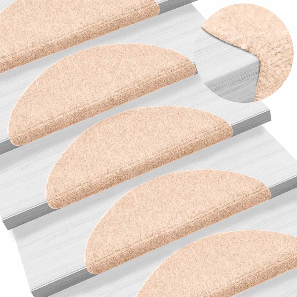 Selvklebende trappematter 30 stk kremhvit 56x17x3 cm