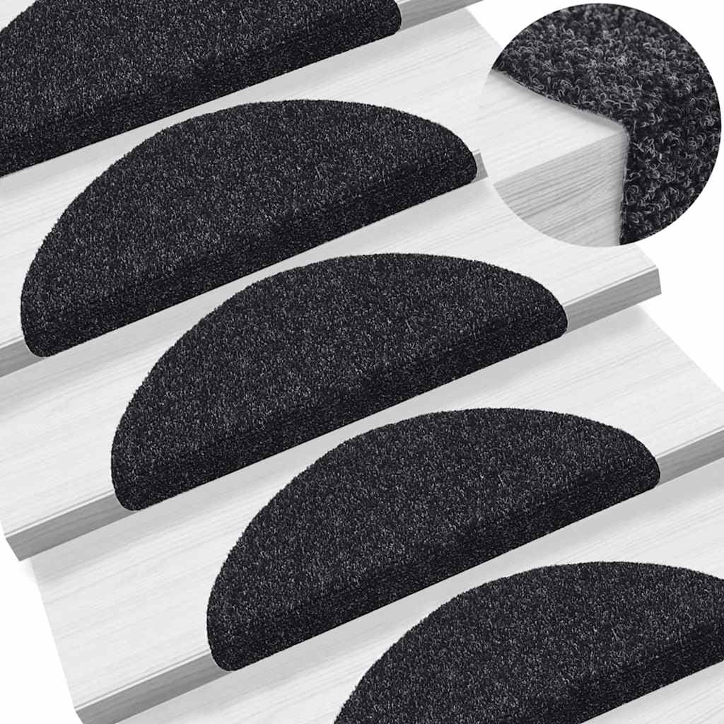 Selvklebende trappematter 30 stk svart 56x17x3 cm