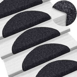 Selvklebende trappematter 30 stk svart 56x17x3 cm