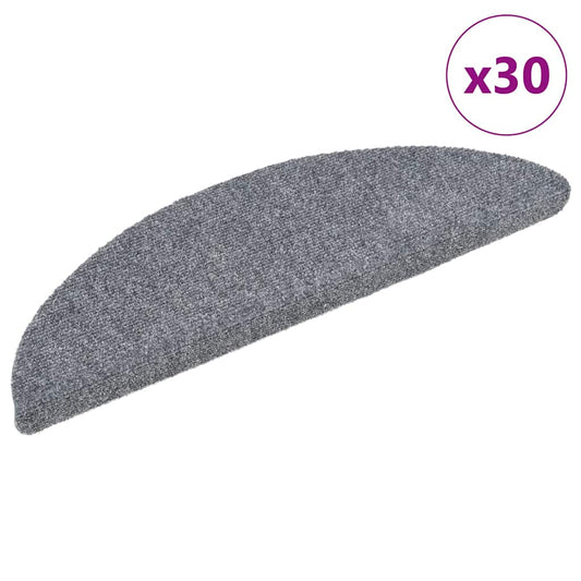 Selvklebende trappematter 30 stk lysegrå 56x17x3 cm