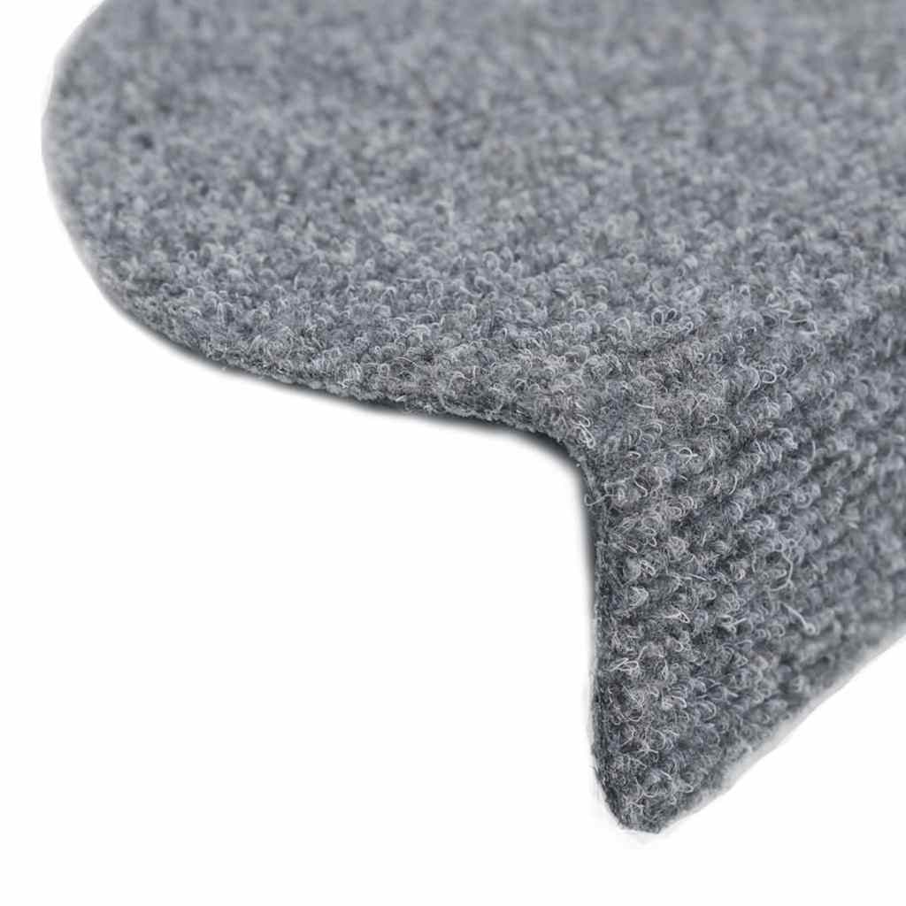 Selvklebende trappematter 30 stk lysegrå 56x17x3 cm