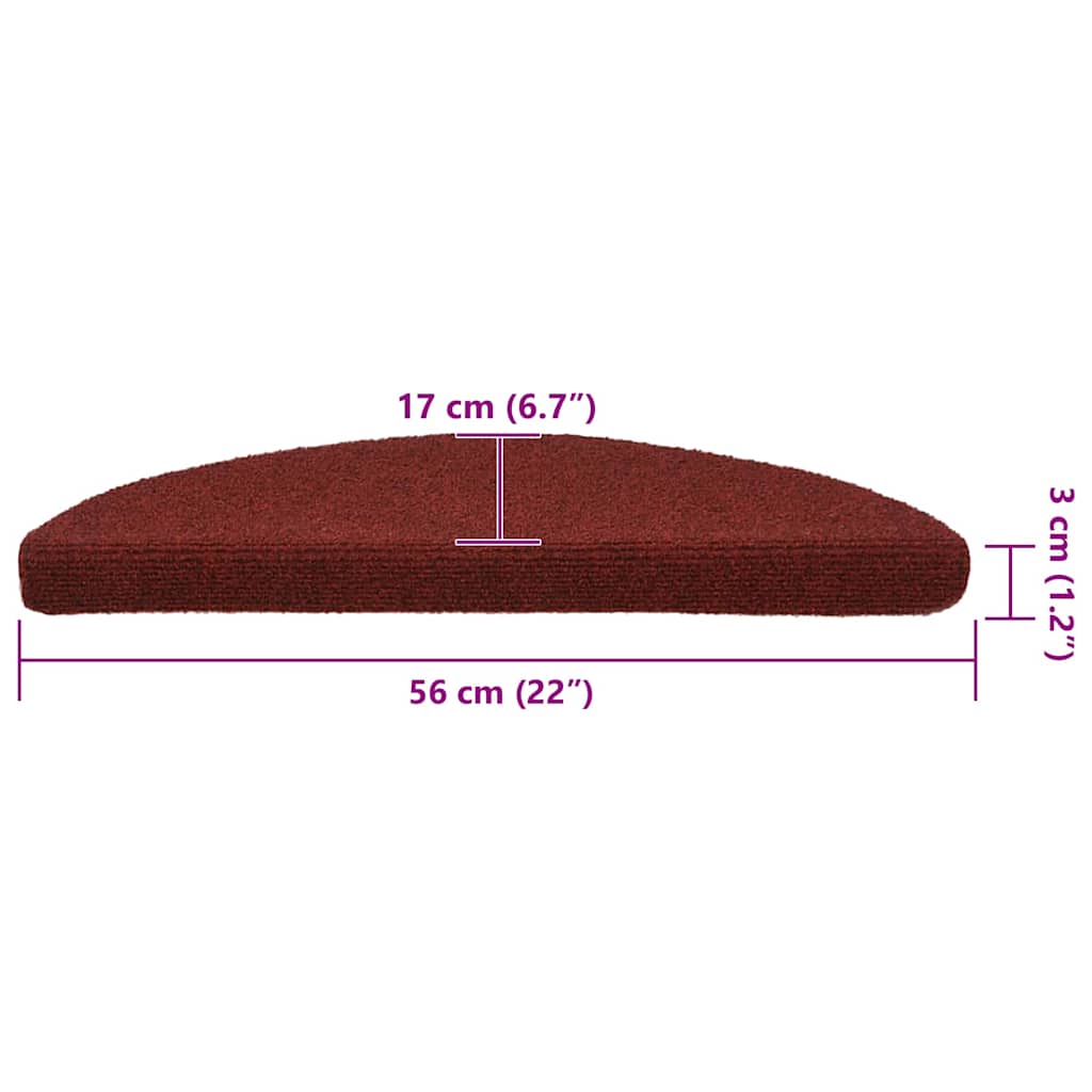 Selvklebende trappematter 30 stk rød 56x17x3 cm