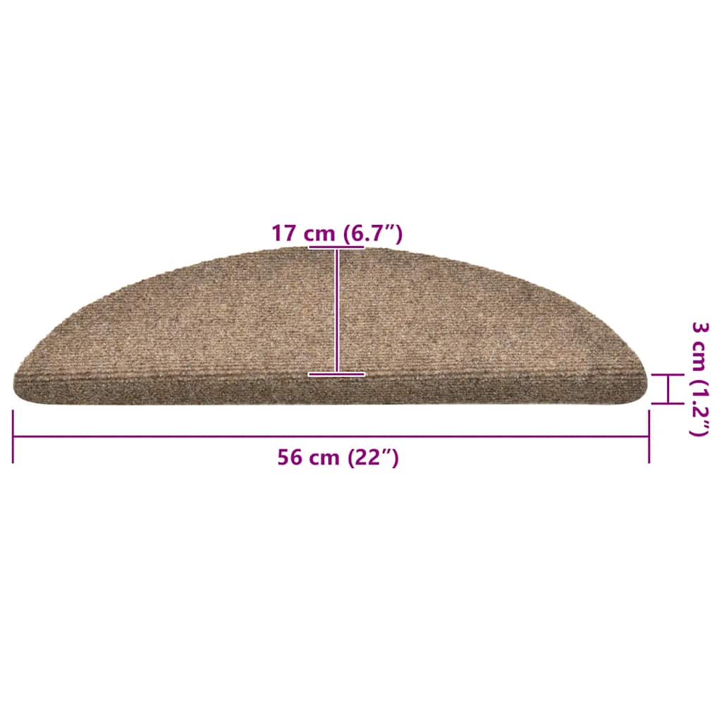 Selvklebende trappematter 30 stk kremhvit 56x17x3 cm