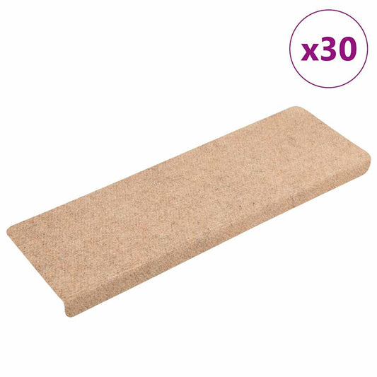 Selvklebende trappematter 30 stk kremhvit 65x21x4 cm