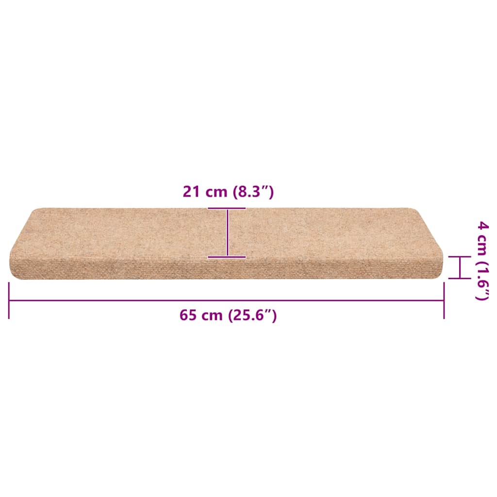 Selvklebende trappematter 30 stk kremhvit 65x21x4 cm