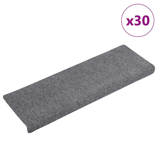 Selvklebende trappematter 30 stk lysegrå 65x21x4 cm