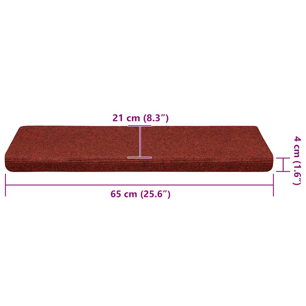 Selvklebende trappematter 30 stk rød 65x21x4 cm