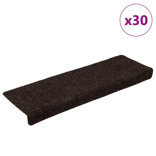 Selvklebende trappematter 30 stk 65x21x4 cm brun