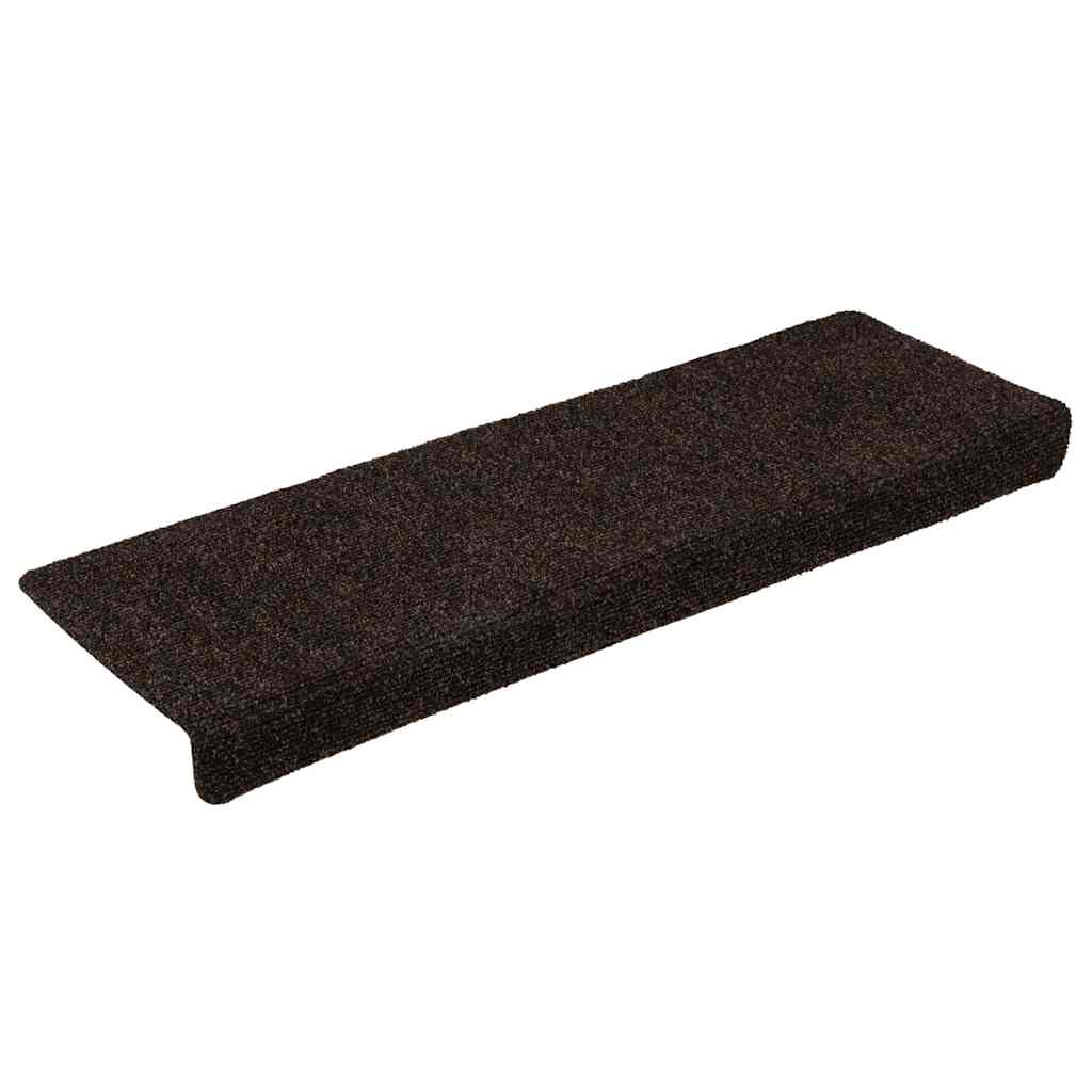 Self-adhesive stair mats 30 pcs 65x21x4 cm brown