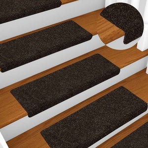 Self-adhesive stair mats 30 pcs 65x21x4 cm brown