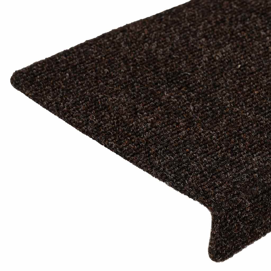 Self-adhesive stair mats 30 pcs 65x21x4 cm brown