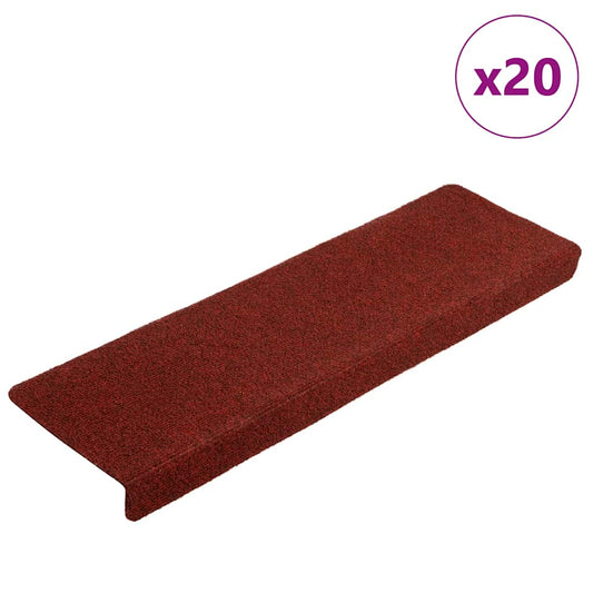 Selvklebende trappematter 20 stk vinrød 65x21x4 cm
