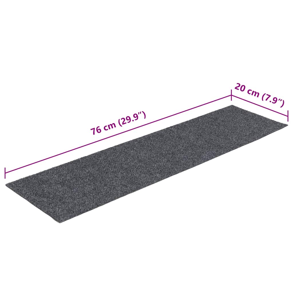 Trappematter selvklebende 30 stk lysegrå 76x20 cm rektangulær