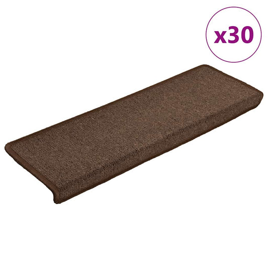 Stair mats 30 pcs 65x21x4 cm brown