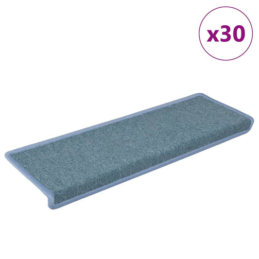 Stair mats 30 pcs 65x21x4 cm blue