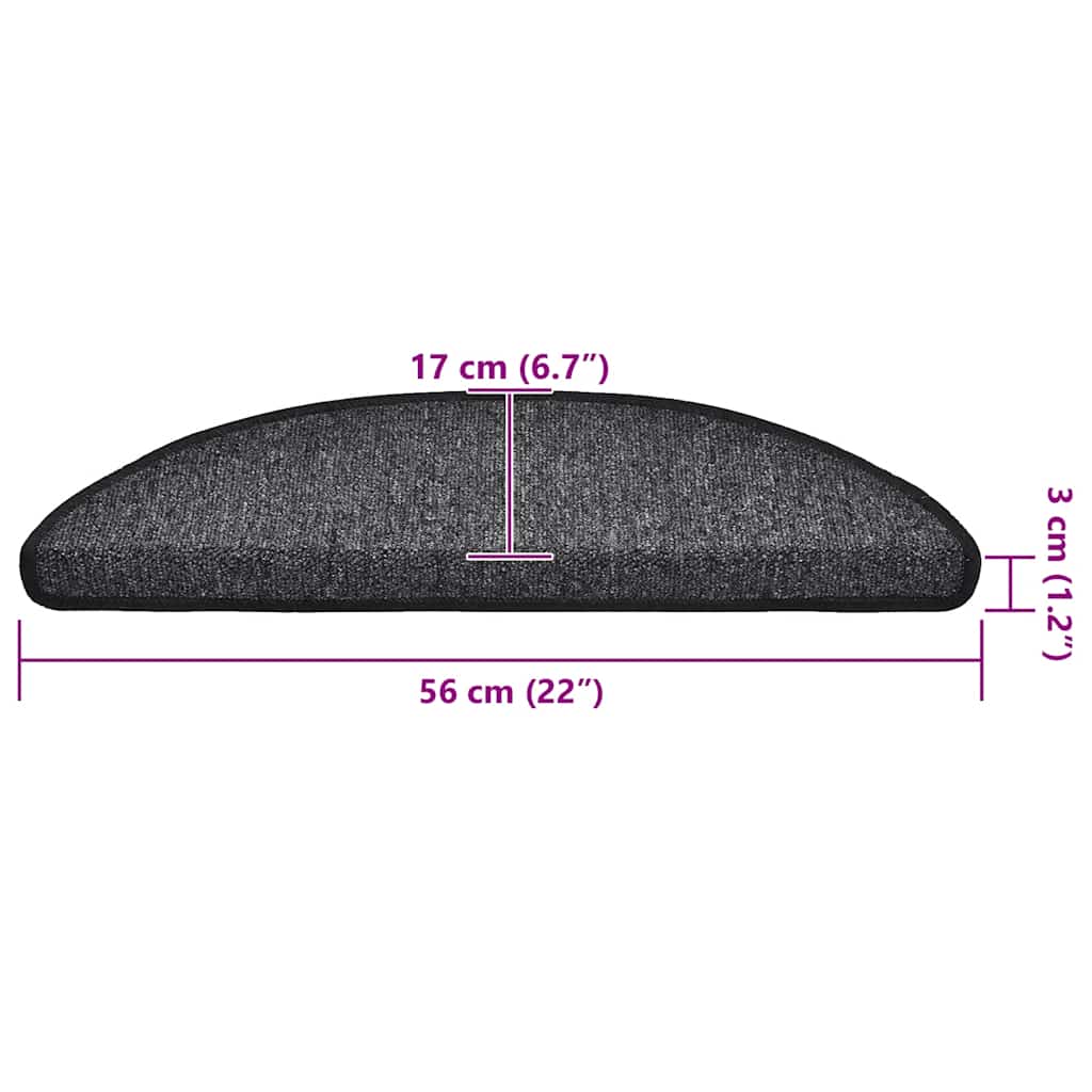 Trappematter 20 stk antrasitt 56x17x3 cm