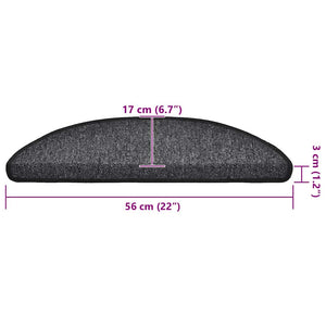 Trappematter 20 stk antrasitt 56x17x3 cm