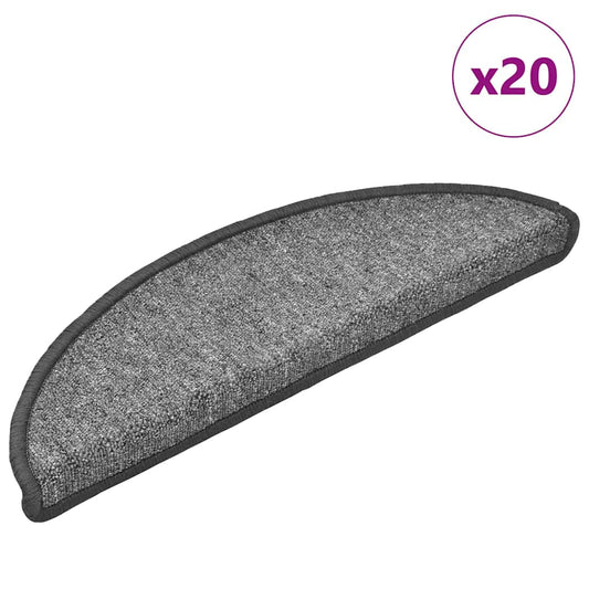 Stair mats 20 pcs dark gray 56x17x3 cm