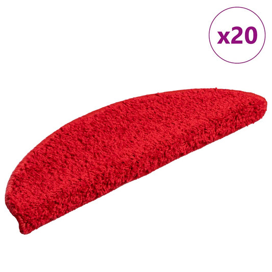 Stair mats 20 pcs red 56x17x3 cm