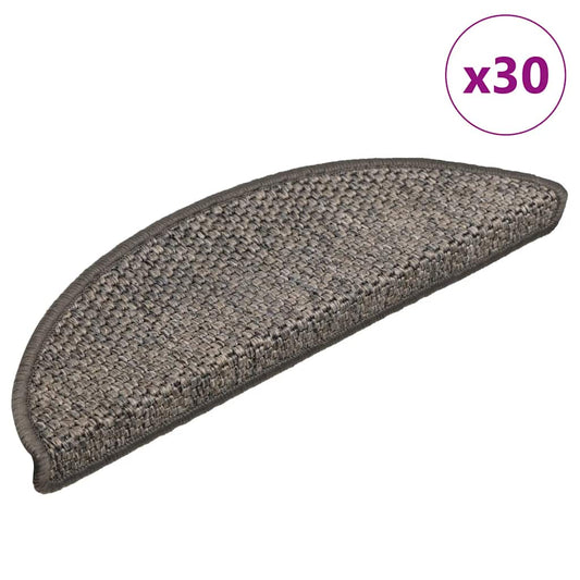 Selvklebende trappematter sisal 30 stk 56x17x3 cm brun beige