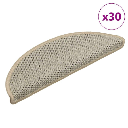 Selvklebende trappematter sisal 30 stk 56x17x3 cm lysegrønn