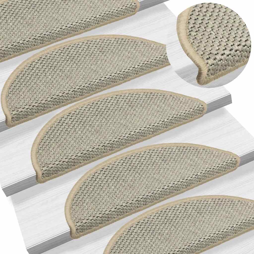 Selvklebende trappematter sisal 30 stk 56x17x3 cm lysegrønn