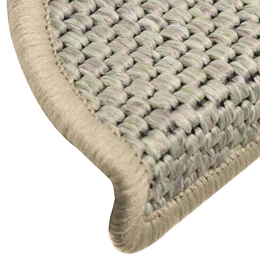 Selvklebende trappematter sisal 30 stk 56x17x3 cm lysegrønn