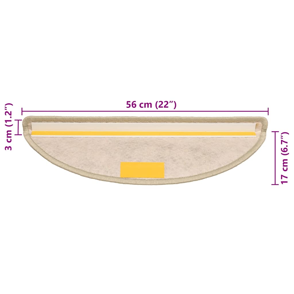 Selvklebende trappematter sisal 30 stk 56x17x3 cm lysegrønn