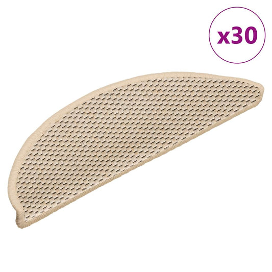 Selvklebende trappematter sisal 30 stk 56x17x3 cm berber