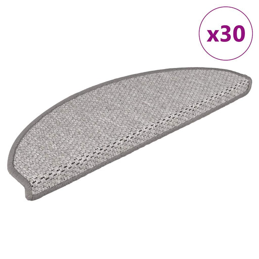Selvklebende trappematter sisal 30 stk 65x21x4 cm platina