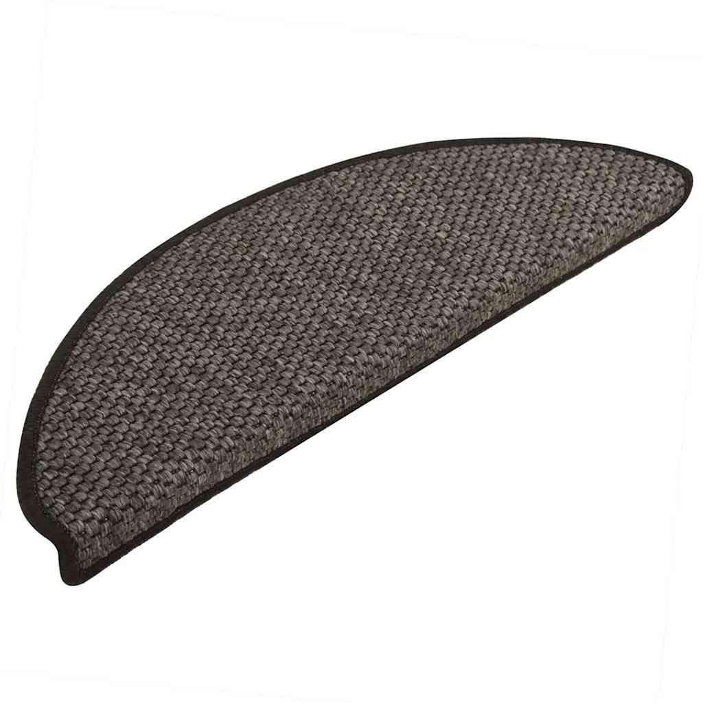 Selvklebende trappematter sisal 30 stk 65x21x4 cm antrasitt