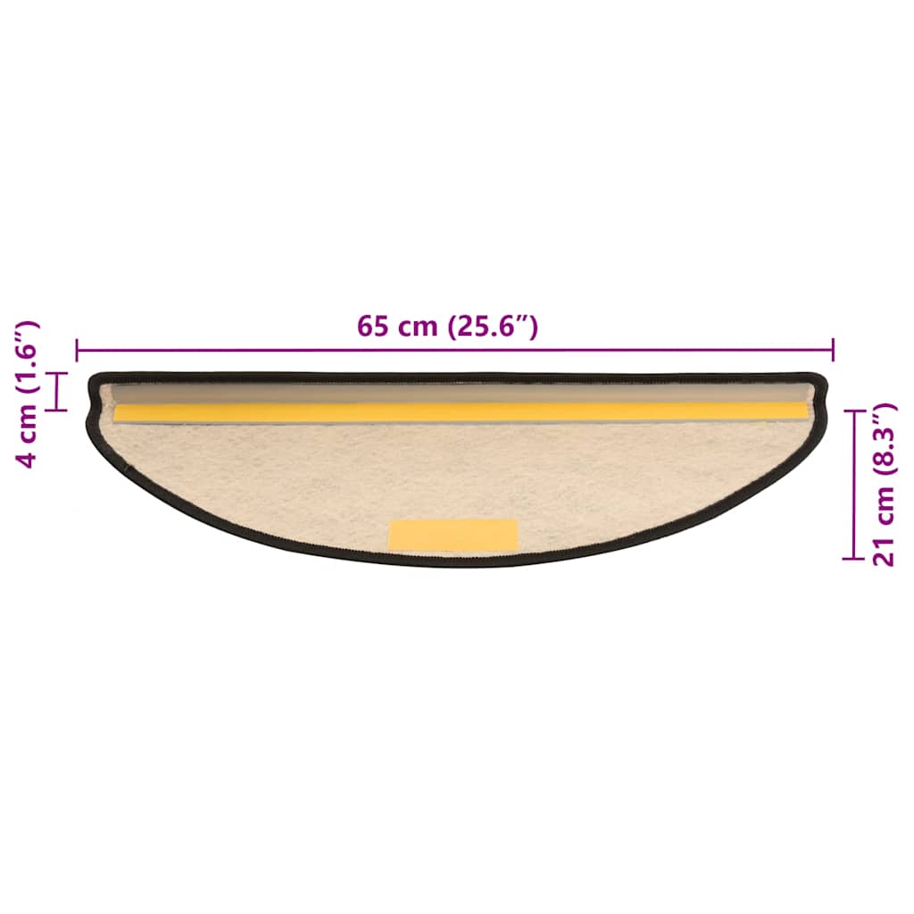 Selvklebende trappematter sisal 30 stk 65x21x4 cm antrasitt