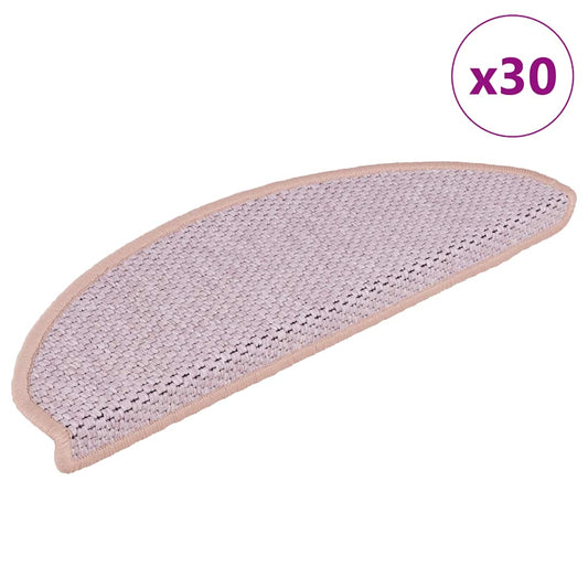 Selvklebende trappematter sisal 30 stk 65x21x4 cm rosa