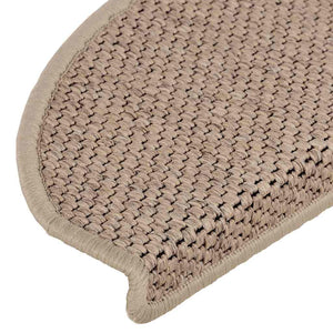 Self-adhesive stair mats sisal 30 pcs 65x21x4 cm sand