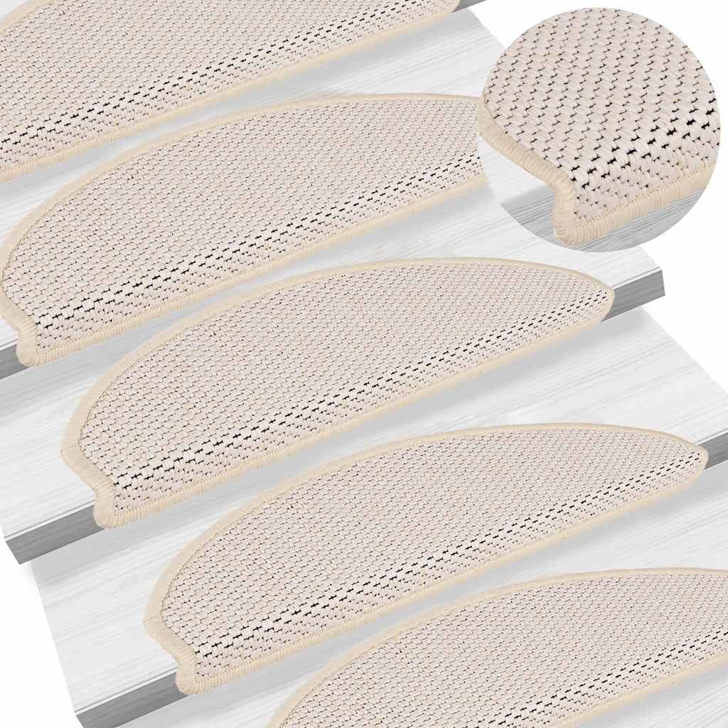 Selvklebende trappematter sisal 30 stk 65x21x4 cm berber
