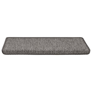 Selvklebende trappematter sisal 30 stk 65x21x4 cm grå og beige