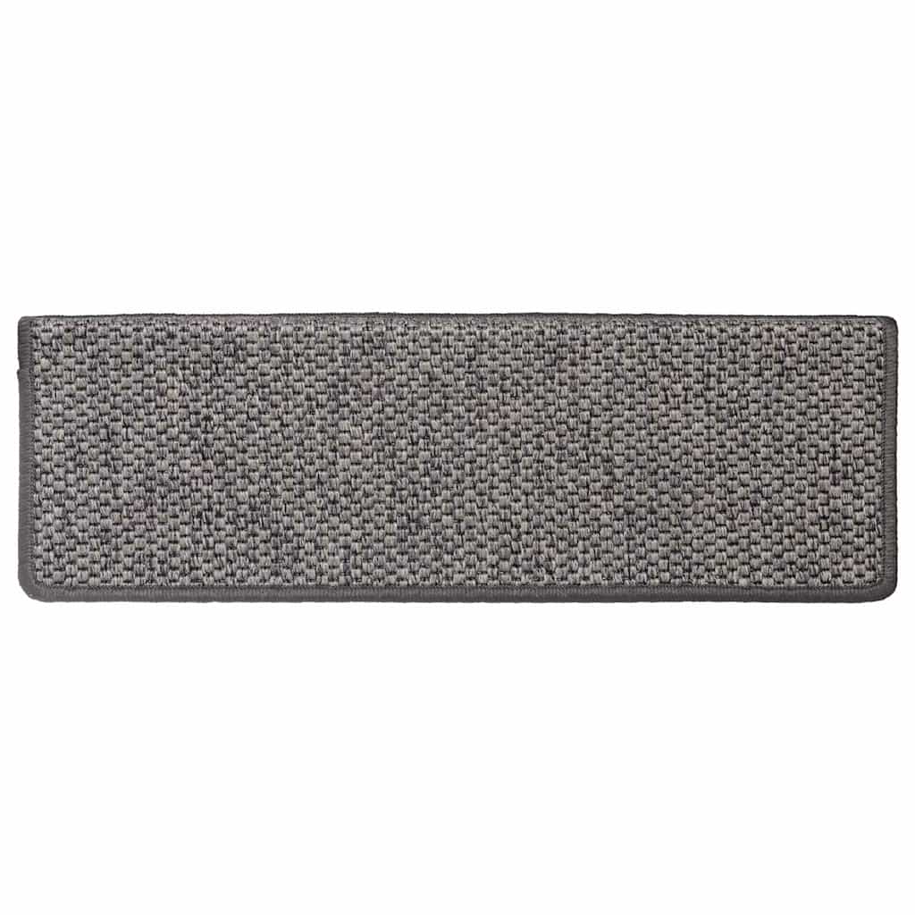 Selvklebende trappematter sisal 30 stk 65x21x4 cm grå og beige
