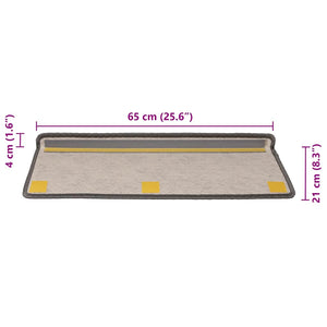 Selvklebende trappematter sisal 30 stk 65x21x4 cm grå og beige