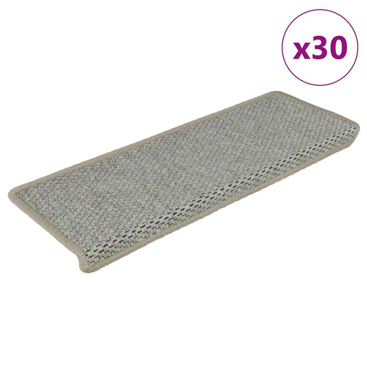 Selvklebende trappematter sisal 30 stk 65x21x4 cm grønn