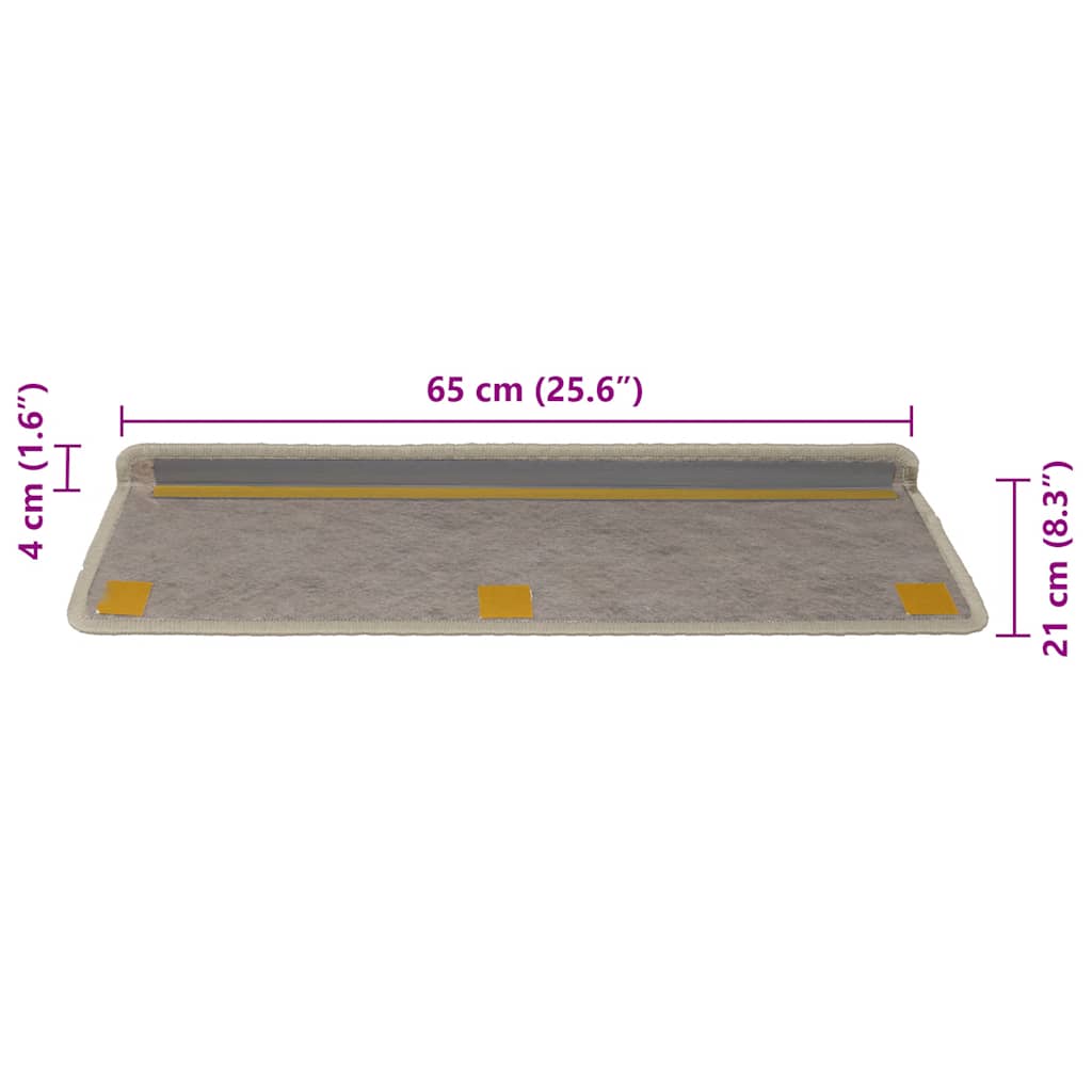 Selvklebende trappematter sisal 30 stk 65x21x4 cm grønn