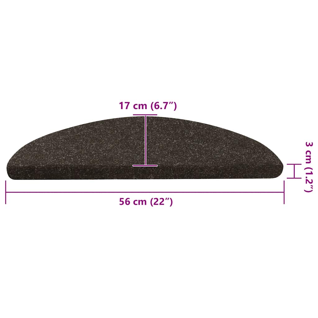 Selvklebende trappematter 20 stk antrasitt 56x17x3 cm