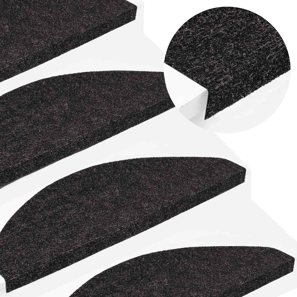 Selvklebende trappematter 30 stk antrasitt 65x22,5x3,5 cm