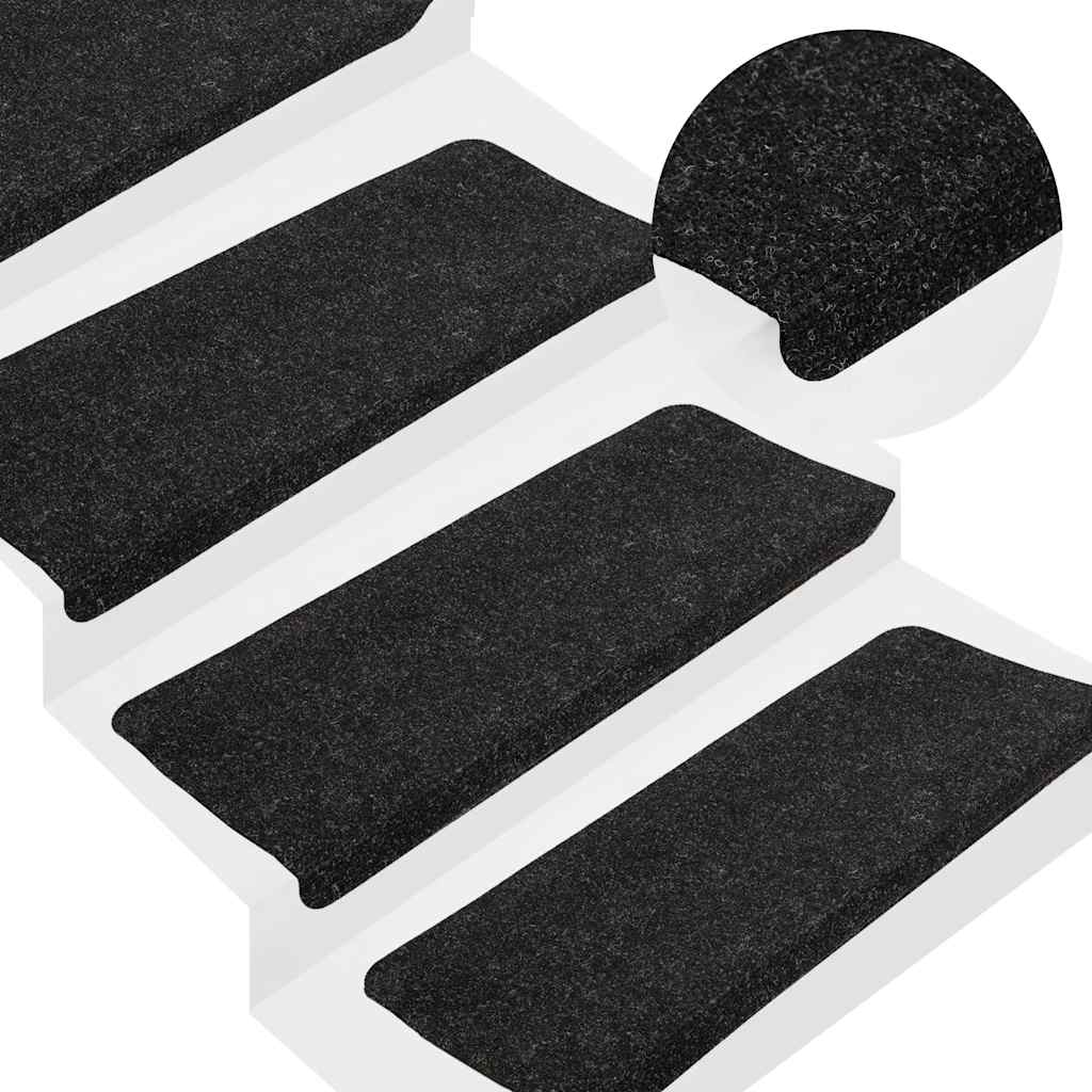 Selvklebende trappematter 30 stk antrasitt 65x24,5x3,5 cm