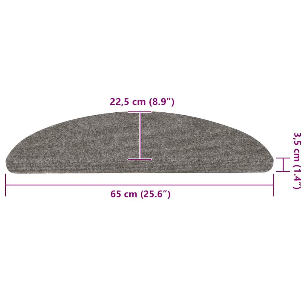 Selvklebende trappematter 20 stk grå 65x22,5x3,5 cm