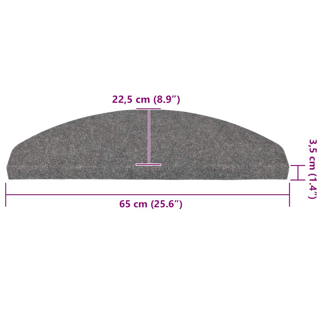 Selvklebende trappematter 30 stk grå 65x22,5x3,5 cm