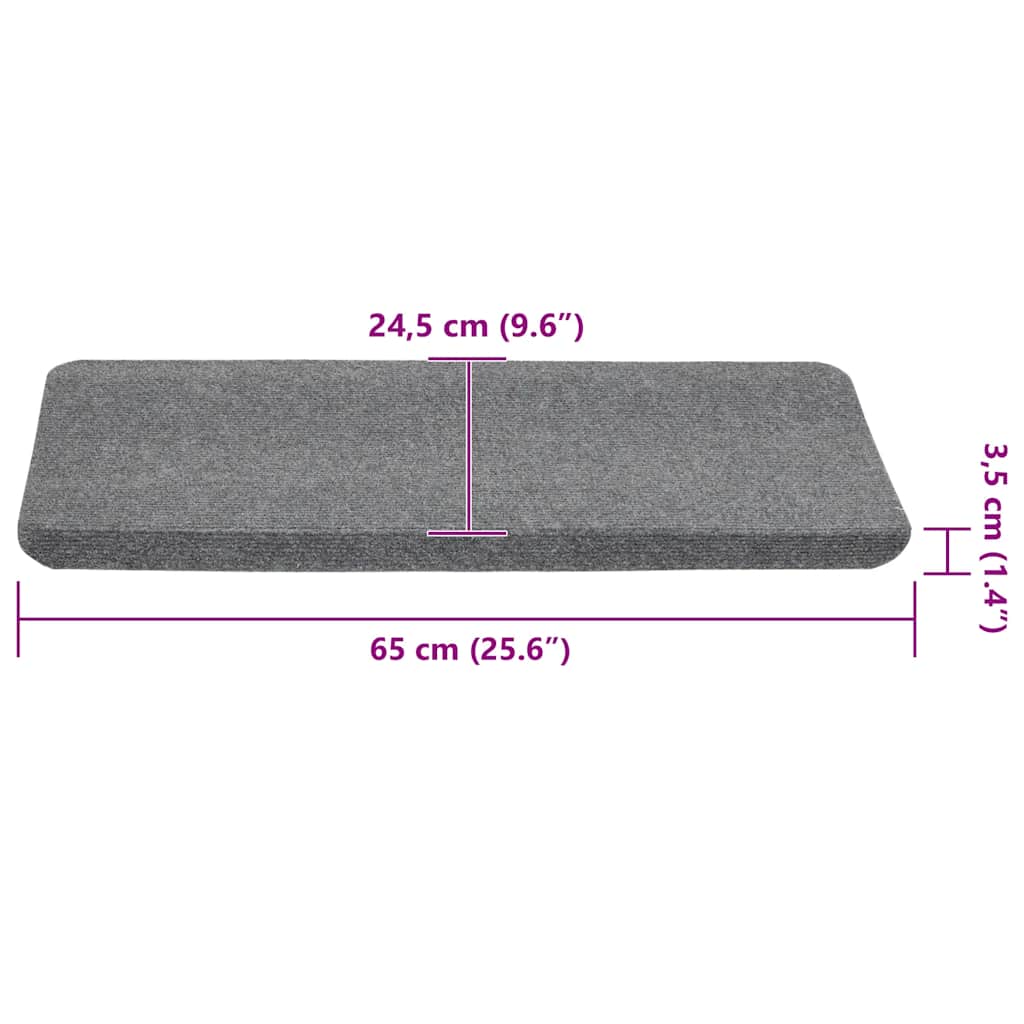 Selvklebende trappematter 30 stk grå 65x24,5x3,5 cm