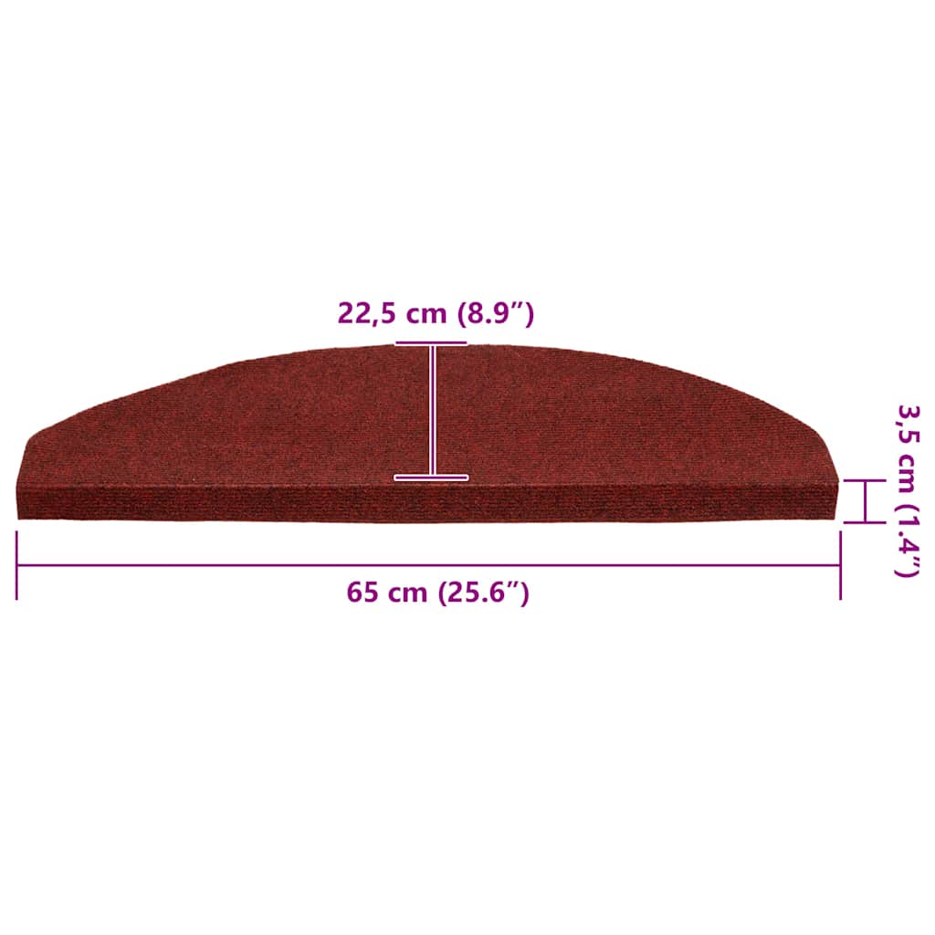 Selvklebende trappematter 30 stk rød 65x22,5x3,5 cm