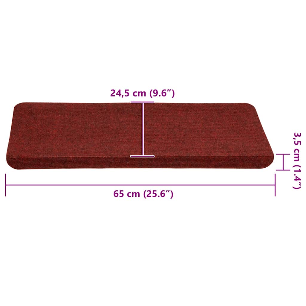 Selvklebende trappematter 30 stk rød 65x24,5x3,5 cm