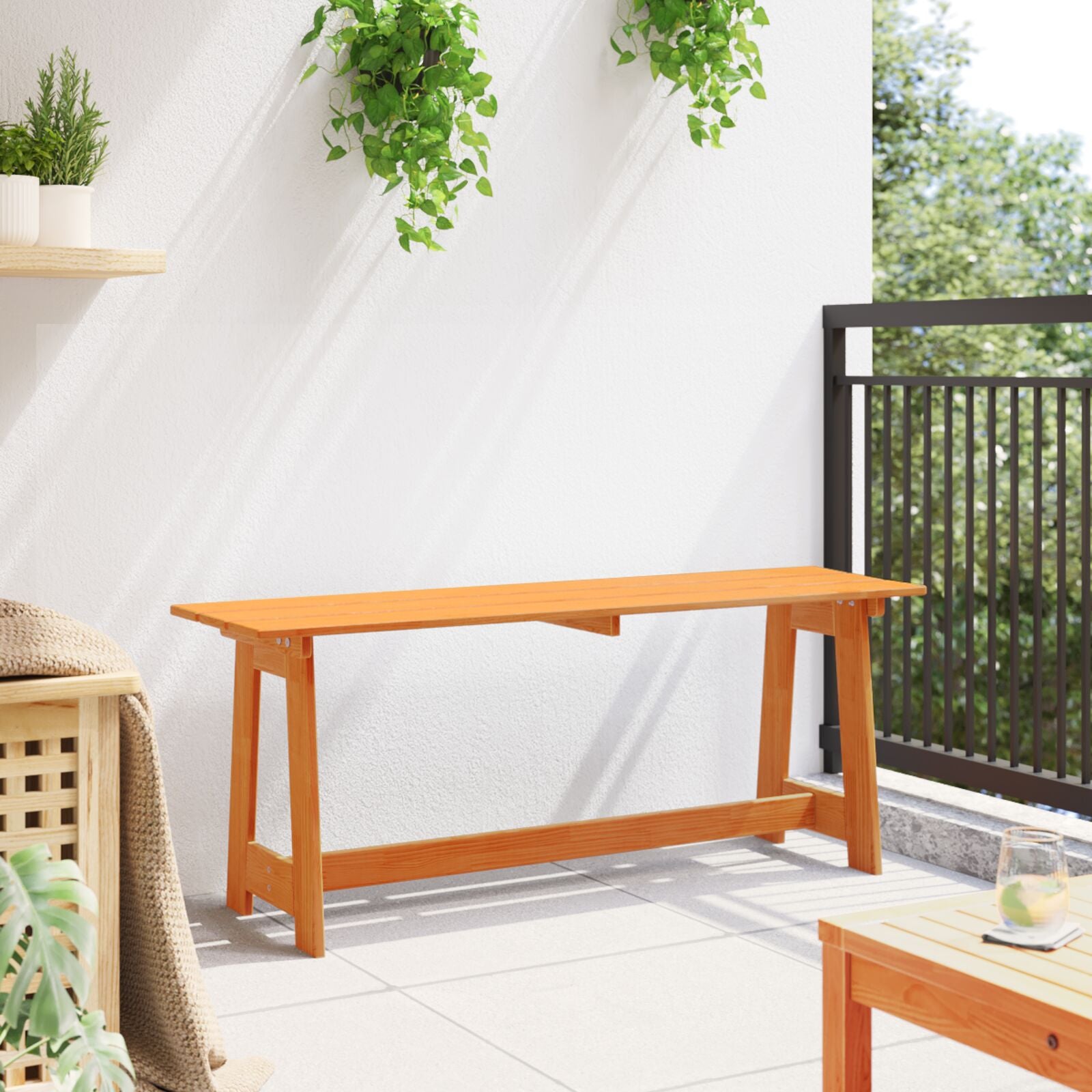 Outdoor Bench Acacia 119x35x47 cm Solid Wood Pine