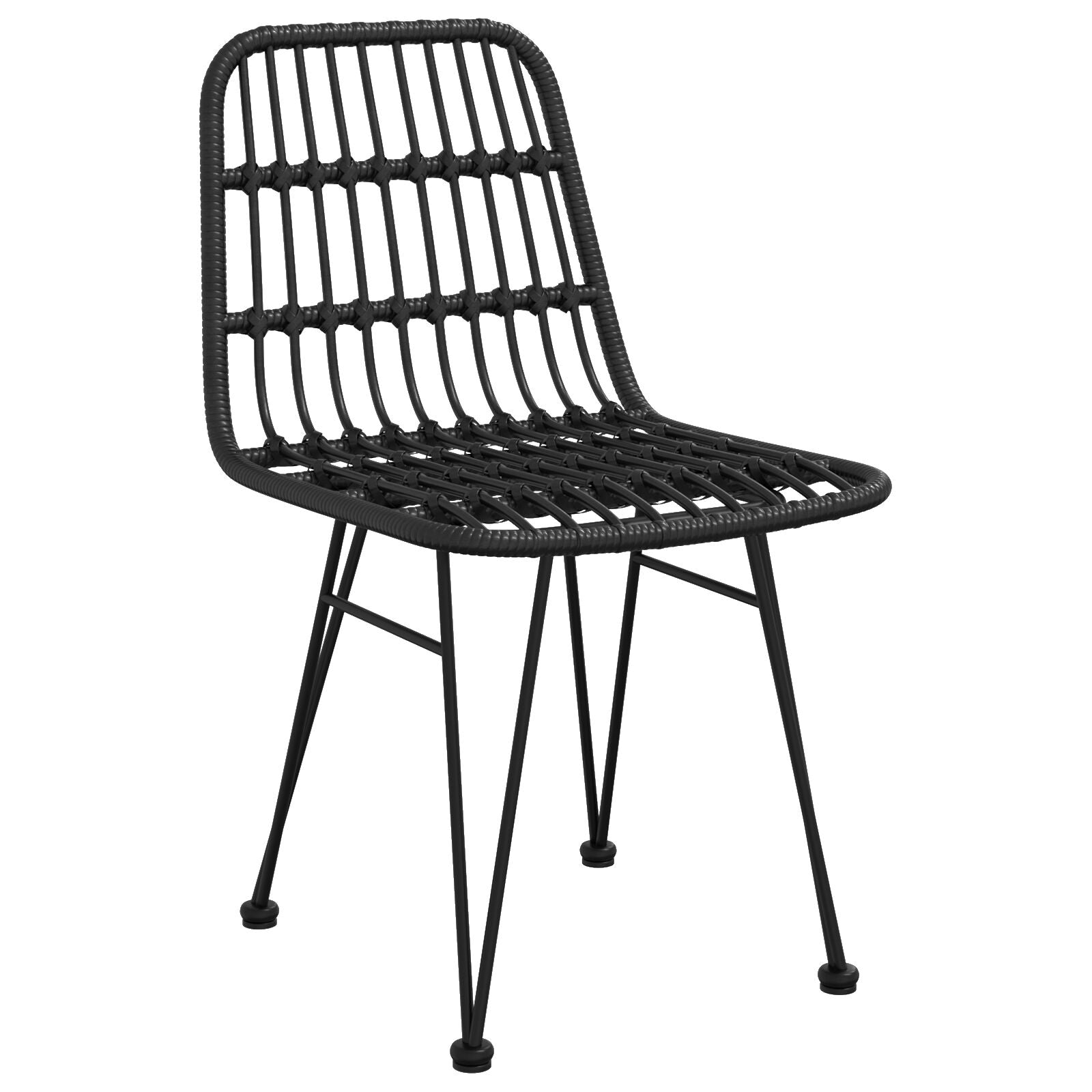 5-delt hagemøbelset Black Poly Rattan